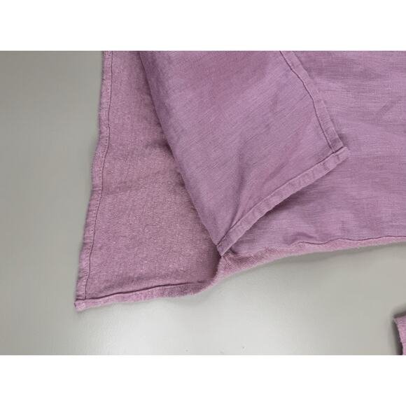 J Jill Love Linen Pintucked Tunic Blouse Top XL Pink 3/4 Sleeve Slits Cottage - Picture 10 of 14